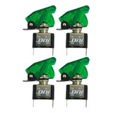 Kit 4 Chave Botão Liga Desliga 2 Posições 12v Capa Verde Led