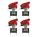 Kit 4 Chave Botão Liga Desliga 2 Posições 12v Vermelha Led