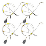 Kit 4 Chicote Pesca Mar 3 Pernadas C 7 Chumbadas