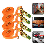 Kit 4 Cinta Com Catraca De Amarração 4 6 Metros Até 1000kg