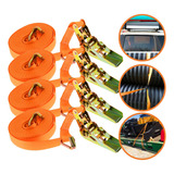 Kit 4 Cinta Fita Com Catraca Para Carga 4 5 Metros 300kg