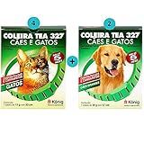 Kit 4 Coleira TEA 327 König Gatos 2 Coleira Contra Pulgas E Carrapatos TEA 327 Cães Grandes