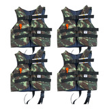 Kit 4 Colete Salva Vida 80 90 100 120 Kilos Camuflado