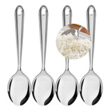Kit 4 Colher De Arroz Grande Aço Inox Arroz Cabo Longo 26cm