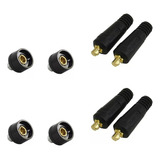 Kit 4 Conector Machos 4 Fêmeas Inversora De Solda 9mm