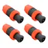 Kit 4 Conector Plug Speakon Tipo Neutrik 4 Polos Macho Pro