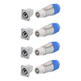 Kit 4 Conector Powercon Macho E Fêmea Cinza 20a Tipo Neutrik