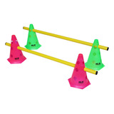 Kit 4 Cones Com Barreiras Funcional Circuito Agilidade Cor Verde laranja
