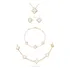 Kit 4 Conjunto Colar Brinco Choker Pulseira Trevo Virgínia