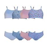 Kit 4 Conjunto Menina Calcinha E Sutiã Juvenil Algodão Tamanho G Cor Colorido