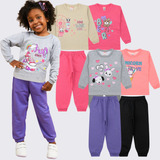 Kit 4 Conjunto Moletom Menina Inverno Roupa Infantil Atacado