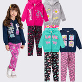 Kit 4 Conjunto Moletom Roupa Infantil Menina Jaqueta Ziper