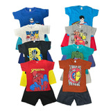 Kit 4 Conjunto Super Heróis Menino Personagens Envio Rápido