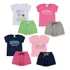 Kit 4 Conjunto Verão Básico Infantil Roupa Menina Tam 4 6 8