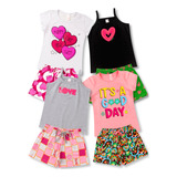 Kit 4 Conjuntos Juvenil Feminino Roupa De Verão Menina