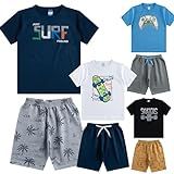 Kit 4 Conjuntos Juvenil Infantil De Menino Com Camisetas E Bermudas Sortidos Tamanho 14