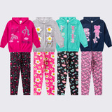 Kit 4 Conjuntos Moletom Infantil Menina Com Ziper Inverno