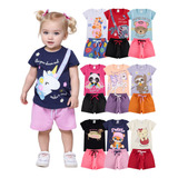 Kit 4 Conjuntos Roupa Bebe Infantil Menina Atacado