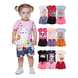 Kit 4 Conjuntos Roupa Bebe Infantil Menina Atacado