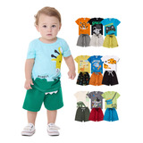 Kit 4 Conjuntos Roupa Bebe Menino Infantil Masculino Verão