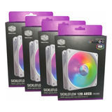 Kit 4 Cooler Sickleflow Branco P Gabinete 12cm C Led Argb