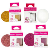 Kit 4 Corante Glitter Mago Comestível Brilhante Confeitaria