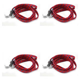 Kit 4 Corda Elástica Bagageiro Gancho Metal 12mm X 1 5m Moto