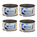 Kit 4 Cordão Trançado Macramê Artesanato 4mm Cru Algodão 50m