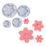 Kit 4 Cortador Ejetor 3d Carimbo P Doces Flores Primavera