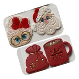 Kit 4 Cortador Marcador Papai Noel Natal 6 5cm