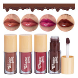 Kit 4 Cream Tint Gloss Labial Batom Choco Fun Fenzza 4 Cores
