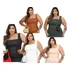 Kit 4 Cropped Couro Corpete Tendência Moda Plus Size - Mavie