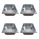 Kit 4 Cuba Gn 1 2 100mm Gastronômica De Inox Buffet Rechaud