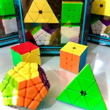 Kit 4 Cubos Moyu Pyraminx   Megaminx   Skewb   Square 1 Cor Da Estrutura Cubo Magico Moyu Piramide Megaminx Skewb Square Profissional