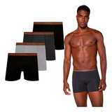 Kit 4 Cuecas Boxer Lupo Cueca Algodão Masculina 523 Original