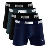Kit 4 Cuecas Boxer Puma Poliamida Sem Costura Original