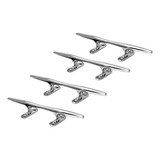 Kit 4 Cunho Amarra Cabo 10 Cm 4 Polegadas Inox Barco Lancha