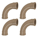 Kit 4 Curva Soldável Longa Marrom 50mm 1 1 2 X 90 Fortlev