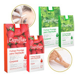 Kit 4 Cx Folhas Prontas Depilação Facial corporal Depilflax