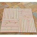 Kit 4 Deck Modular De Madeira Piso Para Jardim Piscina 50cm