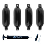 Kit 4 Defensas Inflável Preta G3 14 X 51cm Lancha Barco