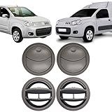 Kit 4 Difusor Ar Novo Uno 2010 A 2014 Fiorino 2013 A 2015 Telas Grades Cinza