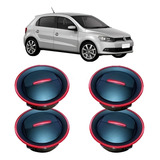 Kit 4 Difusor Saida Ar Gol Voyage G4 G5 G6 Aro E Botão Verm