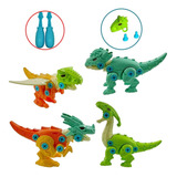 Kit 4 Dinossauros Brinquedo Com Ferramenta