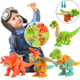 Kit 4 Dinossauros Monta Desmonta Educativo Montessoriano
