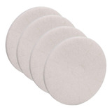 Kit 4 Disco Branco Lustrador Limpeza Piso Enceradeiras 35cm