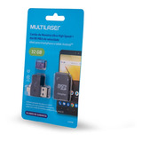 Kit 4 Em 1 Cartão Memória 32gb Micro Sd Adap Usb Multilaser