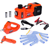 Kit 4 Em 1 Macaco Elétrico Compressor Chave De Impacto