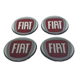 Kit 4 Emblema Adesivo Para Calota Fiat 48mm Logo Resinado