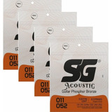 Kit 4 Encordoamento Sg Violão Aço Fósforo Bronze 0 11